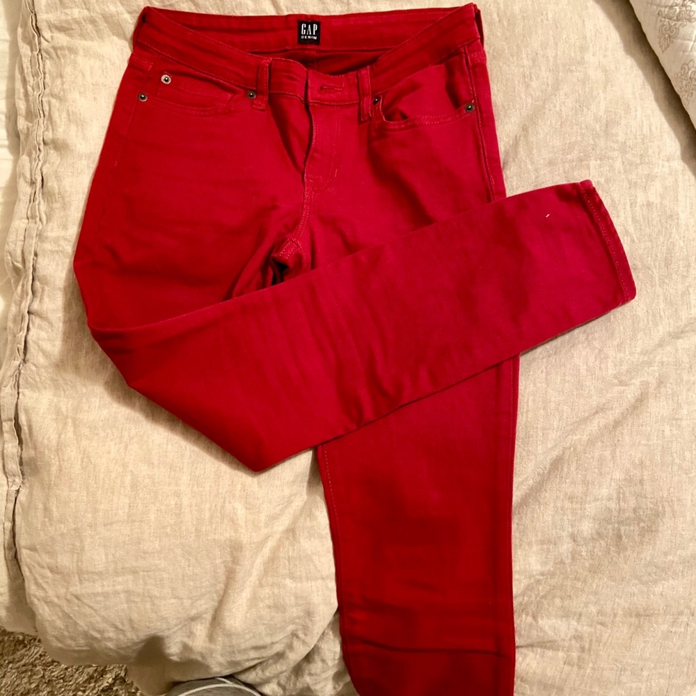 Red gap jeans